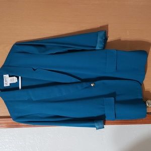 90's Liz Baker Women's Teal Blazer, Size 10